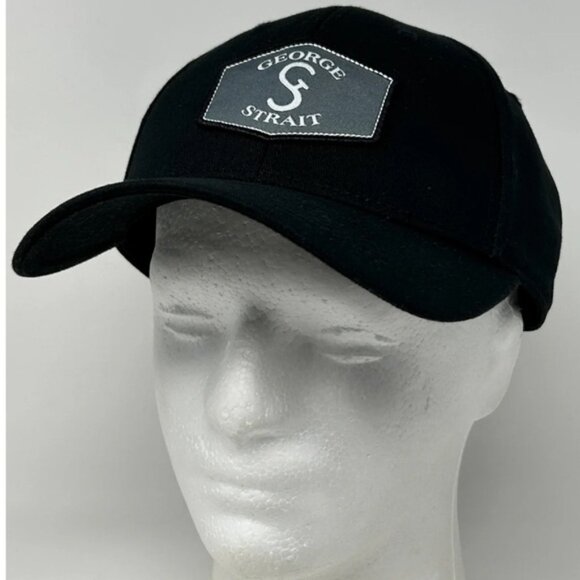 George Strait Hat Baseball Cap Country Western Music 6 Panel Adjustable Black - Picture 12 of 16